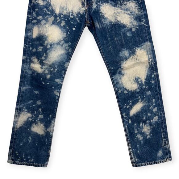 NSF Straight Slouch Bleached Distressed Jean SIZE 26 x 27 Blue RUNS LARGE USA - Picture 7 of 8